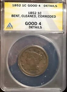 1852 1c ҂ݍ݃wA [W Zg G 4 ڍ V ANACS # 7473655 + {[iX