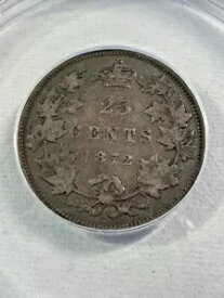 1872-H カナダ 25 セント銀貨 ANACS グレード VG 8