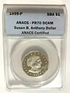 1999-P �X�[�U�� B. �A���\�j�[ �h�� PR70 DCAM ANACS SBA $1