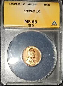 1939-D ANACS MS65 �����J�[�� �Z���g ���b�h (1805)