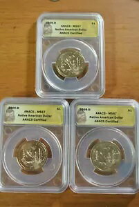 THREE 2009 D �T�J�K�E�B�A / �l�C�e�B�u �A�����J�� �h�� - ANACS MS67 -