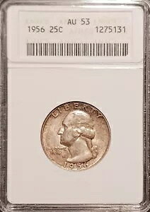 1956 ���V���g�� �N�H�[�^�[ 25c ANACS AU-53 �����ʃg�[���ɂ��Ă̑I��
