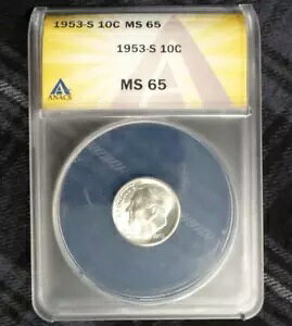 1953 S ANACS MS 65 [Yxg Vo[ _CAF MS 65 Vo[ 10 Zg RC