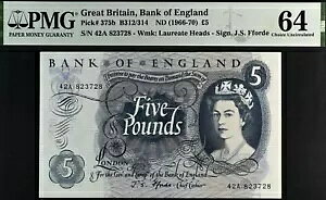 ?5 �m�[�g 375b Fforde B312/314 PMG 64 1966-70 �t�@�C�u�|���h��s�C���O�����h������