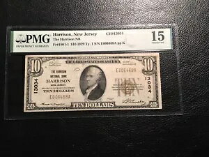 国立銀行券ハリソン ニュージャージー州 PMG15 選択ファイン ラスト ライトン
