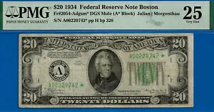 1934 N $20 AMs PMG 25 A 14 m̃{Xg X^[ Fr 2054-Adgsm*