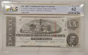 1863 N $20 R T-58  PCGS 62 
