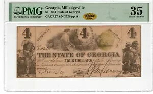 GA CR-27 1864 $4 W[WA - PMG Choice Very Fine 35 - CHOICE!