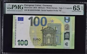 GEM UNC 100 ���[�� �h�C�c ���B�A�� 2019 ���K���h W003 31w PMG 65 EPQ