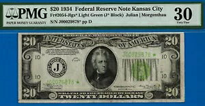 1934 $20 FRN �J���U�X�V�e�B �X�^�[ PMG 30 ���A ���v 9 ���m LGS �X�^�[ Fr 2054-Jlgs*
