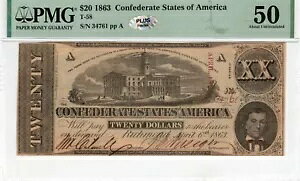 T-58 PF-4 1863 $20 R - PMG  50 ɂ - vX!
