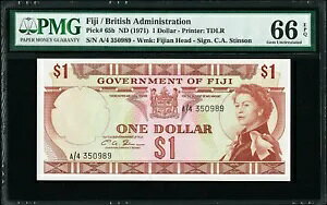 tBW[ 1 h QEII ND (1971) Pick-65b GEM UNC PMG 66 EPQ