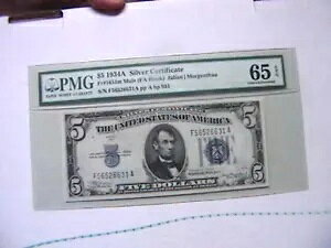 1934C $5 �V���o�[�ؖ��� Fr# 1651 PMG �W�F�� 65EPQ!�f���炵���� NICE &Bright