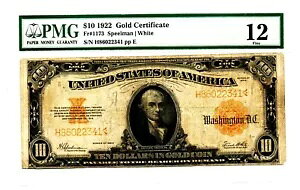 �_���l1173 1922 $10 �S�[���h�ؖ����m�[�g �X�s�[���}�� / �z���C�g PMG �t�@�C�� 12�B