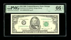 DBR 1988 $50 FRN VJS_2123-G WF PMG 66 EPQ VA G09924376A