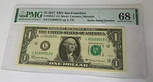PMG-68 $1 2017 FRN �T���t�����V�X�R �u���b�N LC ���[�_�[ �V���A���ԍ� L21000012C