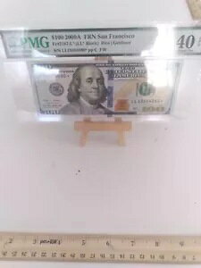 PMG 極細 40EPQ Fr. 2187-L* $100 2009A 連邦準備銀行スター紙幣