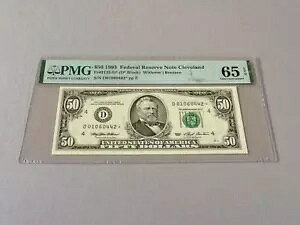US $50 FR 2125-D* - X^[ 1993 Fed Resv Note N[uh (D* ubN) PMG 65 EPQ