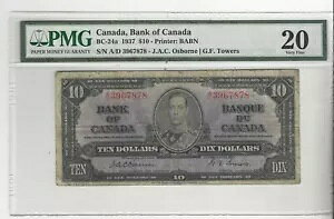 1937 N Ji_s BC-24aA$10 Osb/Tow SN AD 3967878 PMG VF-20