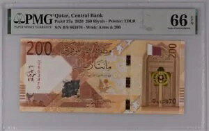 �J�^�[�� 200 ������ 2020 P37a UNC / PMG GEM66EPQ x2 �y�A