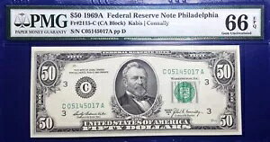1969A $50 �A�M������ Fr-2115-C �t�B���f���t�B�A PMG66 �W�F�� EPQ