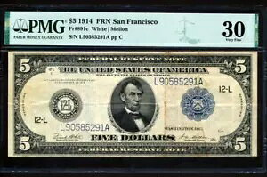 Fr.891C 1914 $5 TtVXRu^Cv Cv FRN PMG 30 VF+ 󏭂ȎWl̂