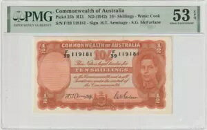 �I�[�X�g�����A 1942 �A�[�~�e�[�W & �}�N�t�@�[���� 10 �V�����O - PMG AU 53 EPQ