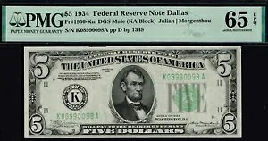 _X~[m[gB $5 1934 ~[ FRNB_l1956-Km DGS ~[B PMG 65 EPQ