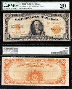 �ƂĂ��f�G�ȑ�_�őN���� VF 1922 $10 �S�[���h�ؖ���! PMG20�I���������I 76446