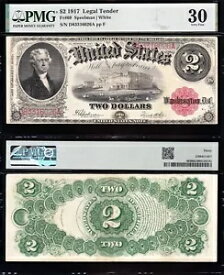 素晴らしいクリスプチョイス VF++ 1917 $2 "ブレスレット" 米国法定通貨メモ! PMG30！ 16026