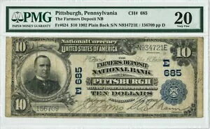 FR #624 $10 1902 t@[}[Y f|Wbg NB sbco[OAyVojAB CH#685 VF20 PMG 946413-2