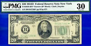 1934D $20 �j���[���[�N �X�^�[ FRN PMG 30 �� 6 �̂݊��m �i���[ �X�^�[ Fr 2058-BN*