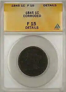 1845 �҂ݍ��݃w�A ���[�W �Z���g 1C �R�C�� - ��Ԃ� ANACS F 15 �̏ڍׂ����H���Ă��܂��B