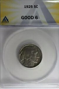 1925 .05 ANACS G 6 �o�b�t�@���[ �j�b�P���A�C���f�B�A�� �j�b�P���A5 �Z���g �s�[�X
