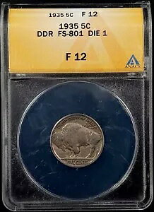1935 �o�b�t�@���[ �j�b�P���A�_�u�� �_�C ���o�[�X�AFS-801 �_�C 1 �� ANACS �ɂ���� F 12 �F����󂯂Ă��܂��B