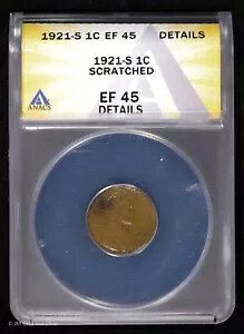 1921-S �����J�[�� �E�B�[�g �Z���g 1c ANACS EF 45 �ڍ� |�ɍ�XF�X�N���b�`