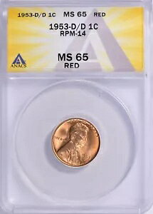 �G���[/���܂��܂ł�! 1953-D/D �����J�[�� �Z���g RPM-14 ANACS MS 65 RD
