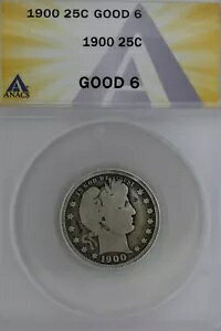 1900 .25 ANACS G 6 ���e���A���o�e�B�{�ЁA������ 25c�A