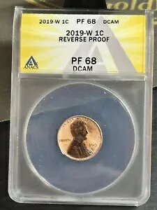 2019 W �����J�[�� �Z���g �y�j�[ ���o�[�X �v���[�t ANACS PF68 �f�B�[�v �J���I �R�C�� (Slab2700)