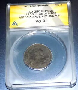 ANACS ROMAN EMPIRE PROBUS AD 280 VG 8 Antoninianus Cyzicus �Ñネ�[�} VG8 �R�C��