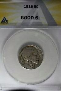 1916 .05 ANACS G 6 �o�b�t�@���[ �j�b�P���A�C���f�B�A�� �j�b�P���A5 �Z���g �s�[�X