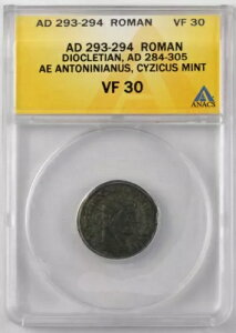 AD 293-294 ���[�} �f�B�I�N���e�B�A�k�X AD 284-305 AE Antoninianus Cyzicus �~���g ANACS VF 30