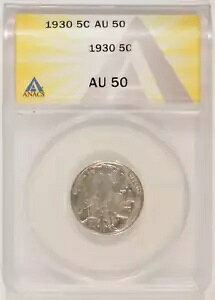 1930 �A�����J�� �o�b�t�@���[ �j�b�P�� 5c ANACS AU50 5247487