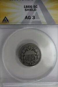 1866 .05 ANACS AG 3 SHIELD V[h jbPAŏ́ujbPvt@[XgjbP