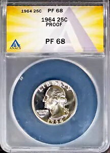 1964 �V���o�[ 25c ���V���g���{�� PF 68 ANACS # 7696054 + �{�[�i�X