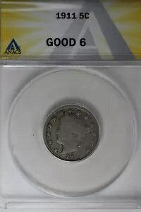 1911 .05 ANACS G 6 ���o�e�B �j�b�P���AV �j�b�P���A5 �Z���g �s�[�X