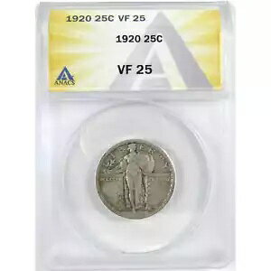 1920 �X�^���f�B���O ���o�e�B �N�H�[�^�[ VF 25 ANACS �V���o�[ 25c �R�C�� SKU:I16316