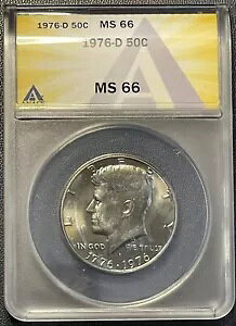 1976-D 50C J.F. �P�l�f�B �������F�����̃n�[�t�_���[ ANACS MS 66