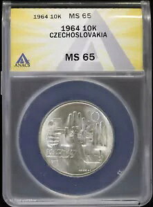 1964 �`�F�R�X���o�L�A 10 �R���� ANACS MS65 | 1 �N�^�C�v 20 ���N�L�O�X���o�L�A�I�N