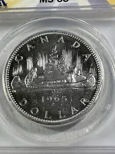 1965 �J�i�_ $1 ��� ANACS �O���[�h MS 63 �^�C�v 3 ���[�W �r�[�Y �u�����g 5